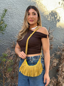 Bolsa Boho com Franjas - Modelo Compacto e Estiloso