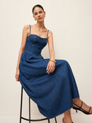 Vestido Jeans com Gola Coração