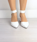 Scarpin Branco de Couro Legítimo