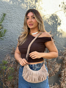 Bolsa Boho com Franjas - Modelo Compacto e Estiloso