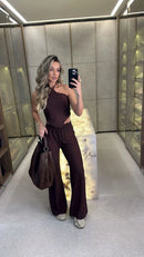 Conjunto Canelado | Cropped Bico e Calça