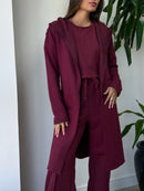 Conjunto Calça + blusa + trench coat