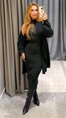 Conjunto Modal Vestido e Cardigan Valy