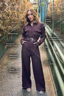 Macacão Feminino Manga Longa com Cinto