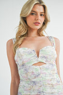 Vestido Maxi Bodycon Floral Sereia