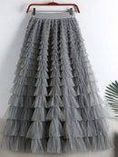 Saia Midi Tule Plissada - Astrid